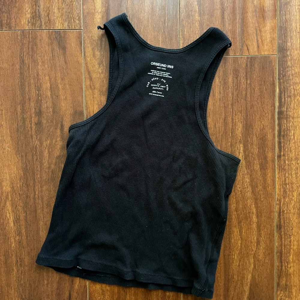 Orseund Iris Black Ribbed Tank Top